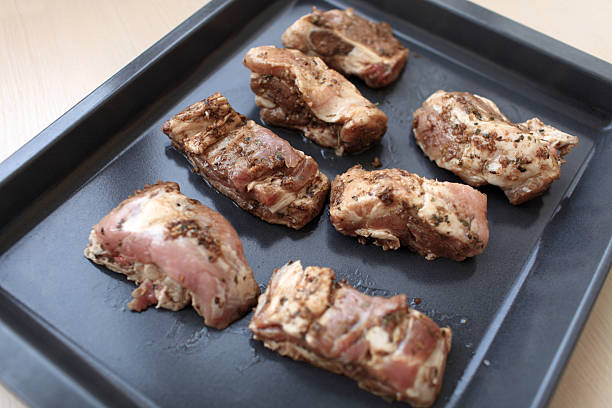 istock Pieces of marinated pork ribs 468572944