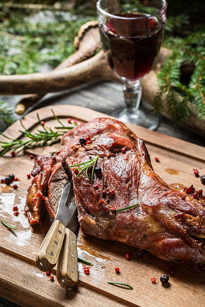 istock Freshly roasted venison with red wine 468573063