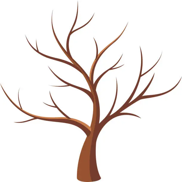 Vector illustration of Bare tree