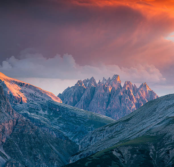 istock Colorful sunrise on the Seekofel mountain range 468573486