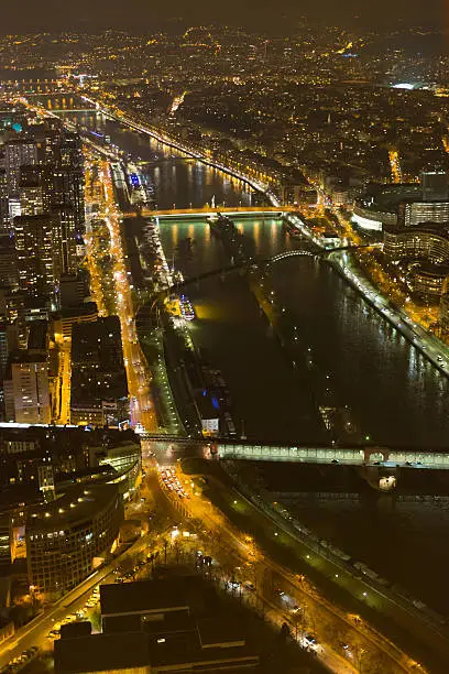 Night view of Paris from the Eiffel Tower