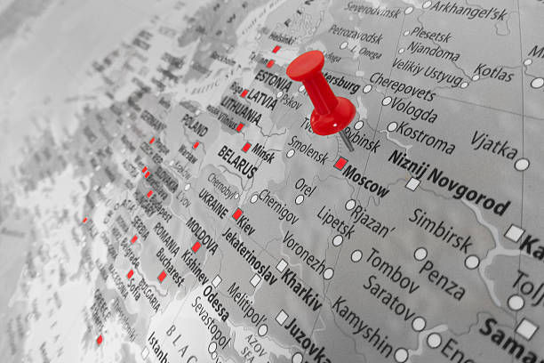 istock Red marker over Russia 468574788