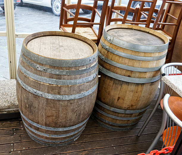 istock wooden barrels 468575618