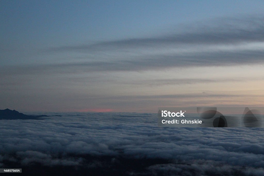 Sunrise in Mt. Pulag Summit Sea of Clouds and beautiful sunrise in Mount Pulag Summit Kabayan Benguet Philippines 2015 Stock Photo