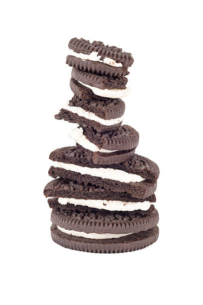istock Chocolate cookies with creme filing 468577180