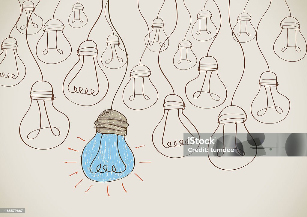 idea Lampadina - Illustrazione stock royalty-free di Blu