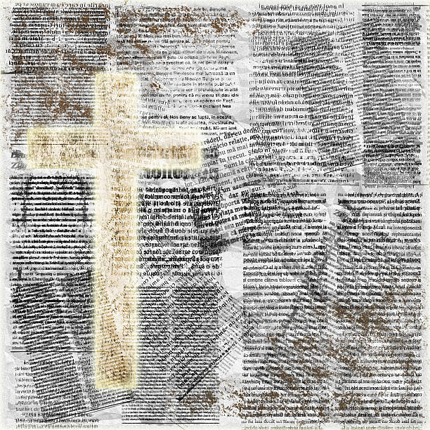 istock Glowing holy cross on abstract paper background 468582628