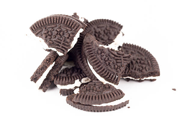 istock Chocolate cookies with creme filing 468584200