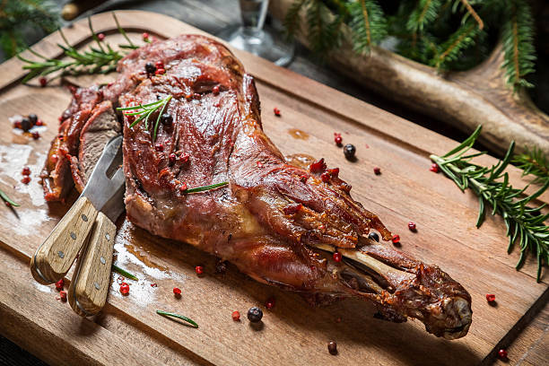 istock Closeup of freshly roasted venison 468585139