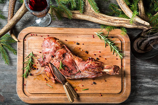 istock Fresh venison tastes best with red wine 468585159