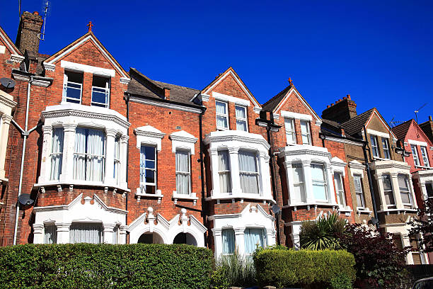 istock Old fashioned typical Victorian terraced town houses 468588842