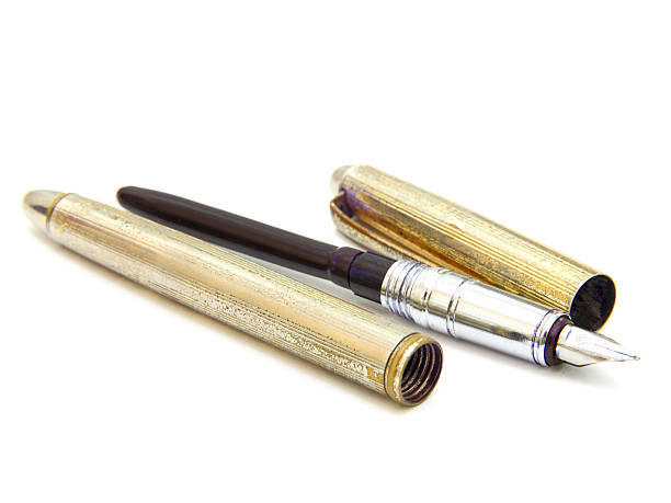 istock Old fountain pen isolated on white background 468589688