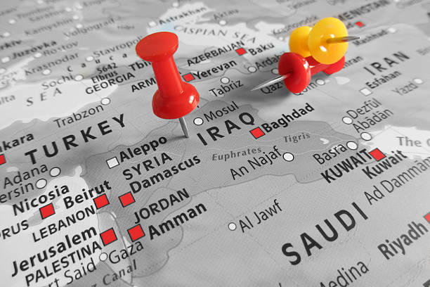 istock Red marker over Iraq 468590416