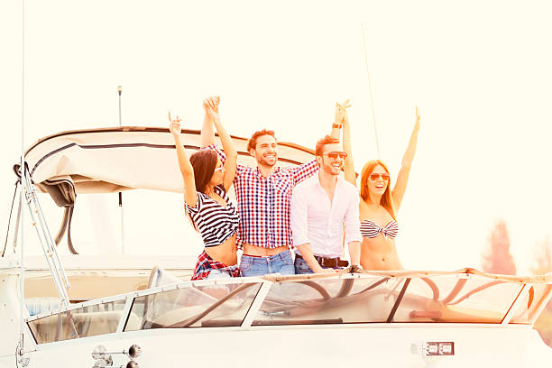 istock Cheerful Friends Yachting Together. 468592036