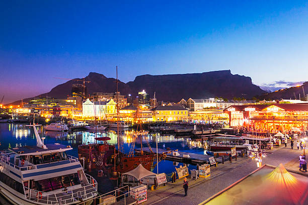 V&A Waterfront and Table Mountain in Cape Town, South Africa.