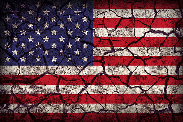 istock United States flag pattern on the crack soil texture 468598076
