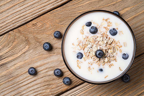 istock Muesli with yoghurt and ripe berries blueberry 468601334