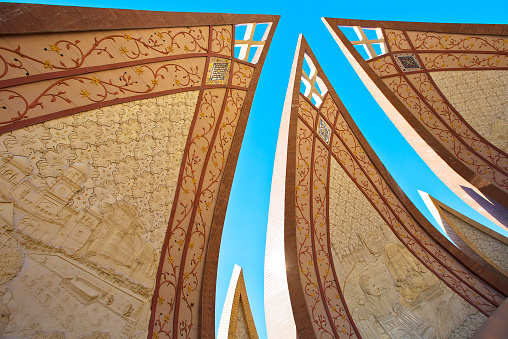 Closeup shot of the Pakistan Monument in Islamabad, Pakistan.