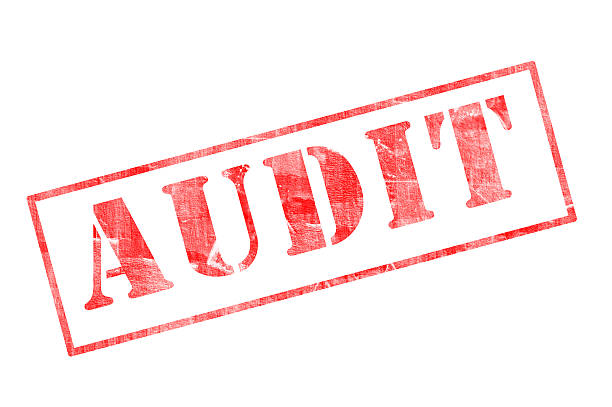 istock Audit red stamp on the white background 468602694