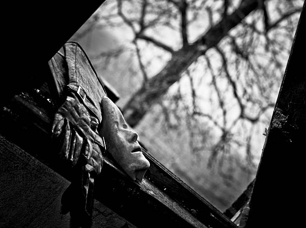 Mask and Gloves on Windowsill in Abandoned Building