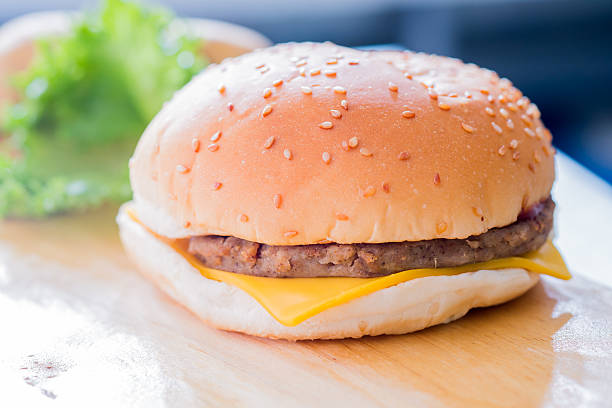 istock Closeup of a cheese burger 468606282