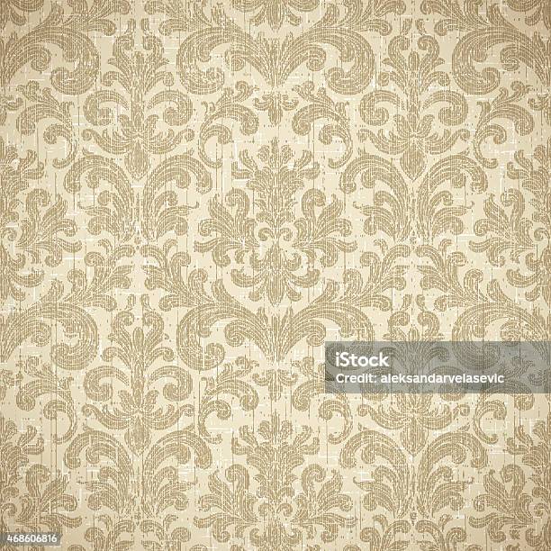 Vintage Seamless Wallpaper Background Stock Illustration - Download Image Now - Backgrounds, Victorian Style, Pattern