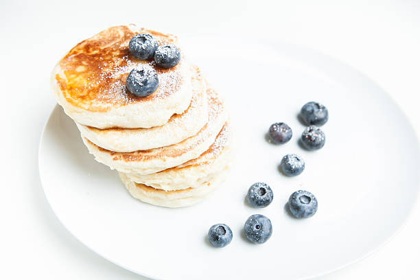 istock Pancakes with blueberries on plate 468608108