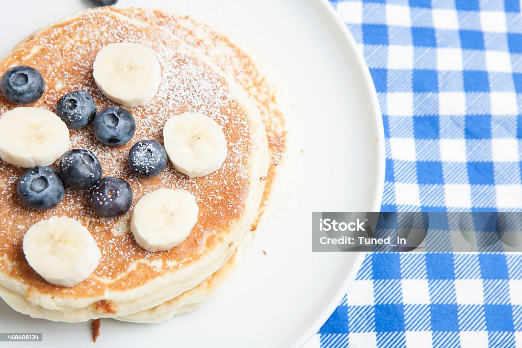 Pancake breakfast with blueberries and bananas 2015 Stock Photo