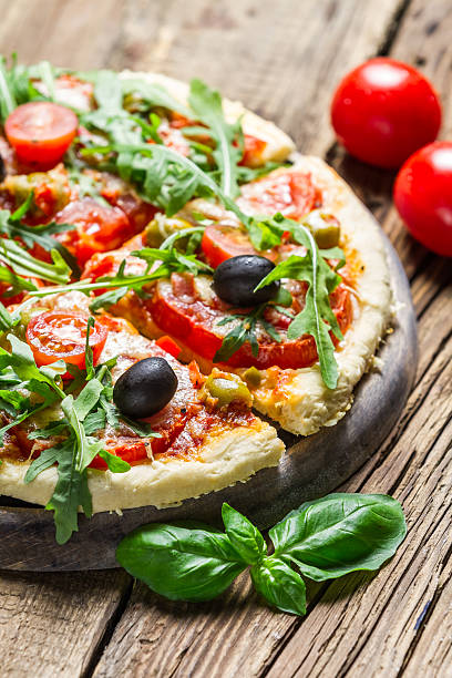 istock Hot pizza made of fresh ingredients 468608281