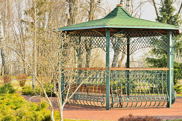istock Beautiful gazebo in landscaped park 468608696