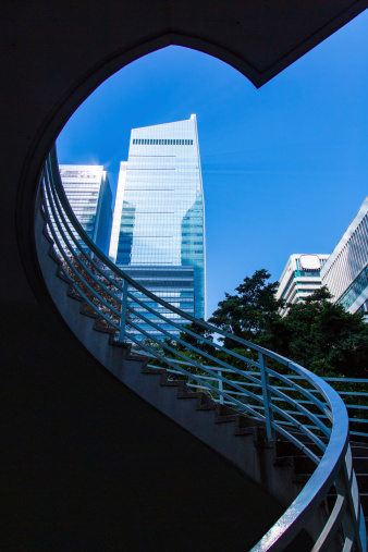 Stair with buildings special angle