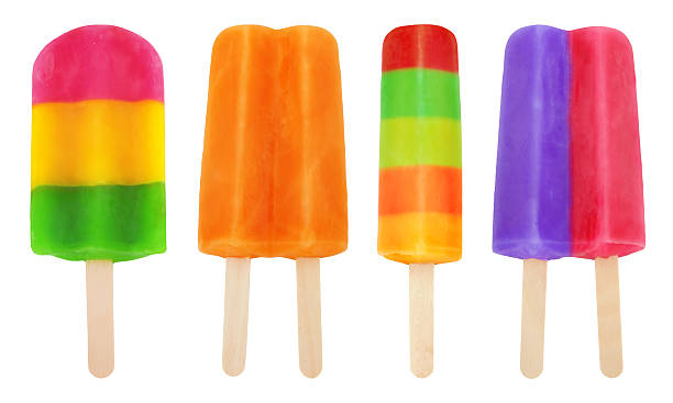 Colorful Ice Pops Collection Colorful Ice Pops Collection isolated on white flavored ice photos stock pictures, royalty-free photos & images
