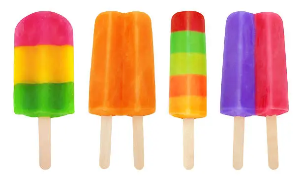 Colorful Ice Pops Collection isolated on white