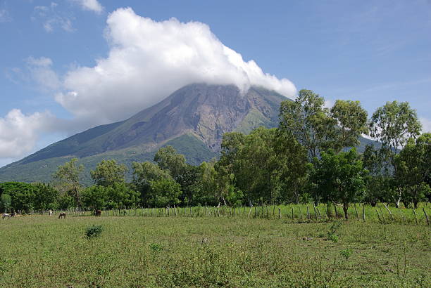 Volcano in Nicaragua stock photo