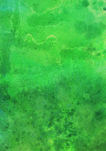 istock Super bright green hand painted watercolor background 468612364