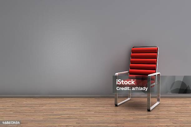 Modern Armchair In An Elegant Setting Stock Photo - Download Image Now - 2015, Armchair, Back Of Chair