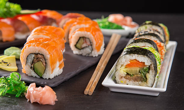 istock Japanese seafood sushi set 468614428