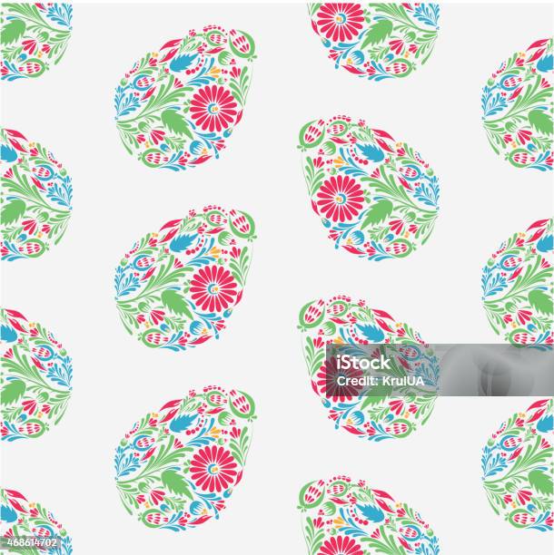 Floral Easter Egg Background Stock Illustration - Download Image Now - 2015, Abstract, Art