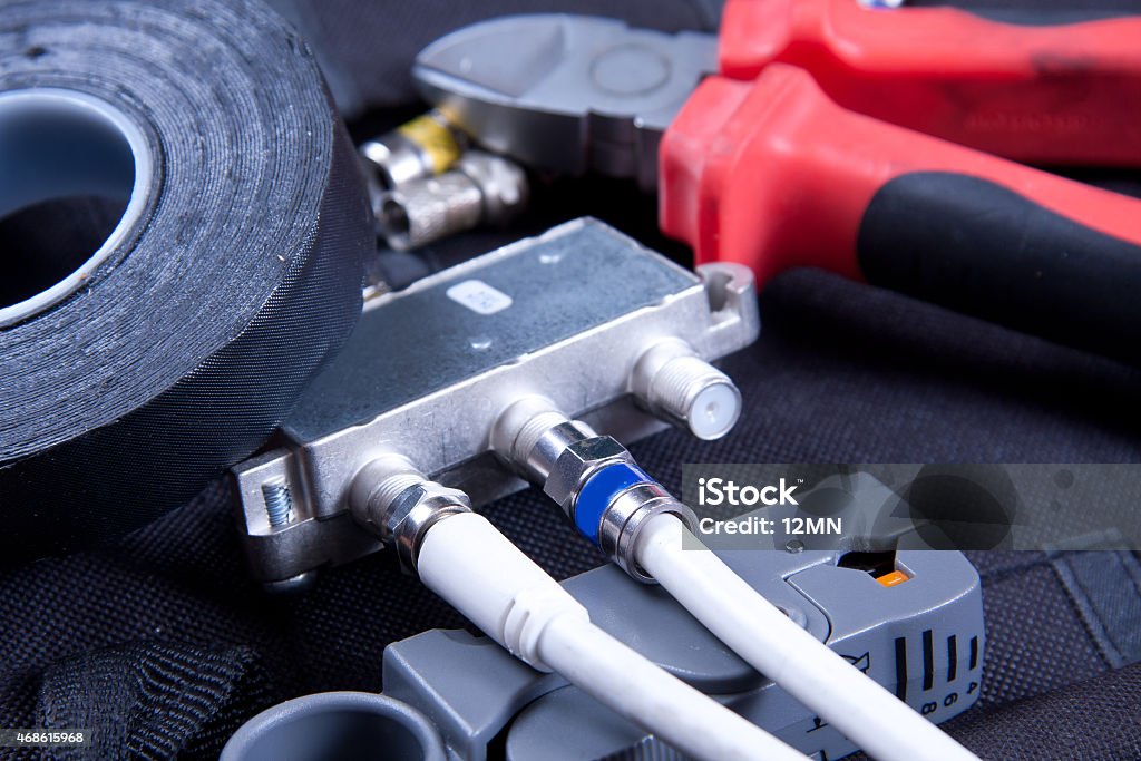 Special tools Mounting materials and special tools are on the table 2015 Stock Photo