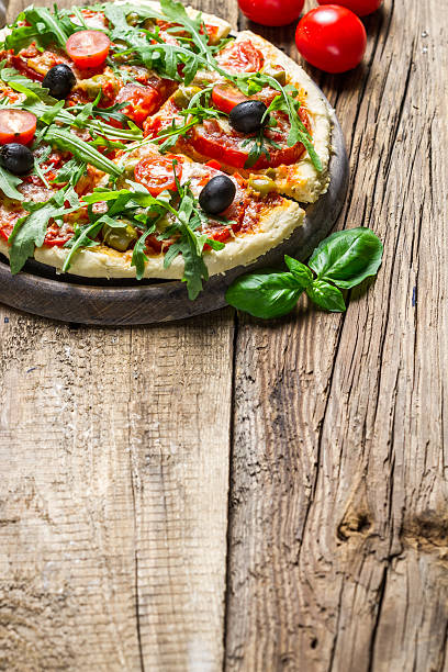 istock Pizza made of fresh ingredients as background 468617909