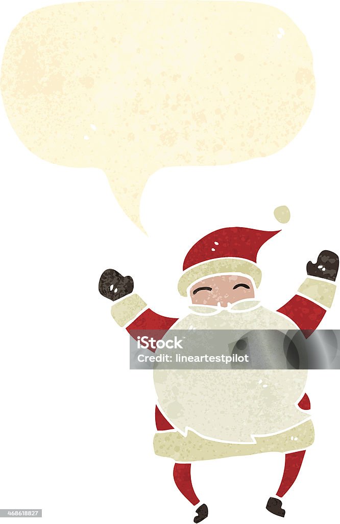 retro cartoon santa claus Retro cartoon with texture. Isolated on White. Bizarre stock vector