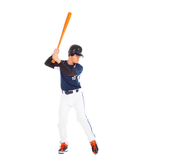 istock Baseball player prepare pose  with bat on the side. 468621315