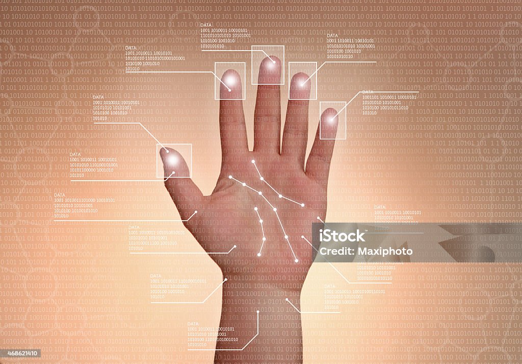 Identity Projects Using Hand Tracking Fingerprints And Hand Recognition And Analysis System Software Stock ...