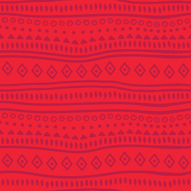 красный векторный рисунок в этническом стиле - mexico stock illustrations