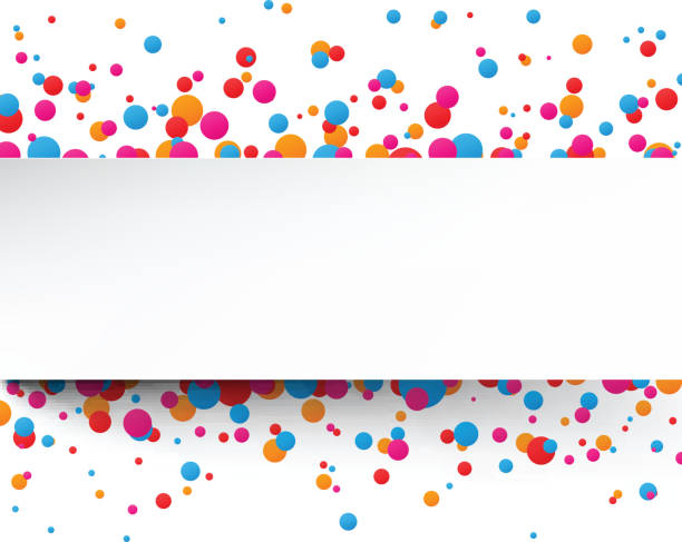 colorful confetti celebration background with white stripe - 生日 圖片 幅插畫檔、美工圖案、卡通及圖標