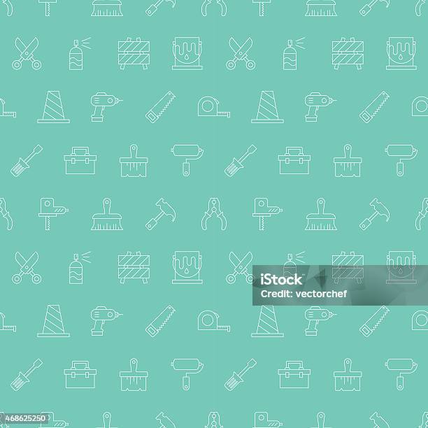 Tool Line Icon Pattern Set Stock Illustration - Download Image Now - 2015, Business, Computer