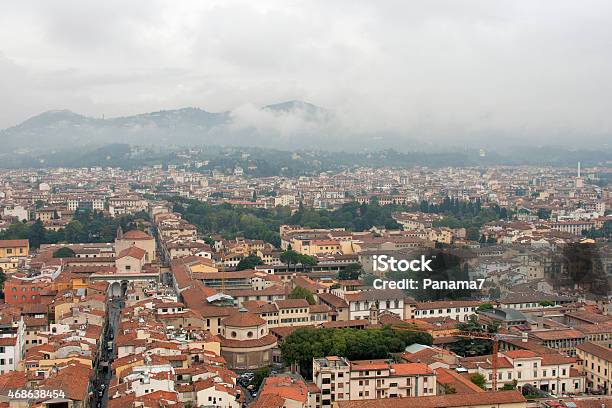 Florence Cityscape In The Fog Stock Photo - Download Image Now - 2015, Aerial View, Ancient