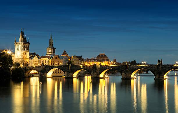istock Charles Bridge at night in Prague, Czech Republic 468640626