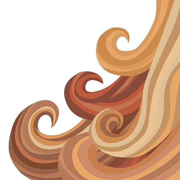 Female Flowing Hair vector art illustration