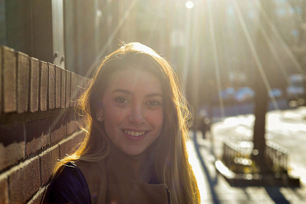 Young Woman Looking into the Camera on the street